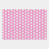 Valentijnsdag Verjaardag Roze Witte Glitter Harten Inpakpapier Vel (Voorkant)