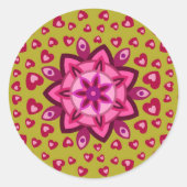 VALENTIJNSDAG, VERJAARDAGSFEest Cadeau MET HARTEN Ronde Sticker (Voorkant)