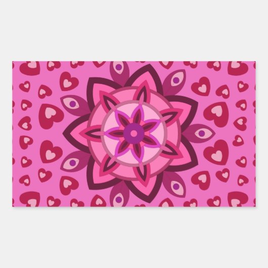 VALENTIJNSDAG, VERJAARDAGSFEEST CADO MET HARTEN SQ RECHTHOEKIGE STICKER (Voorkant)