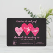 Valentijnsdag Verjaardagsfeest Harten Schoolbord Kaart (Staand voorkant)