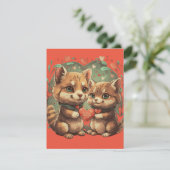 Valentijnsdag verliefd RSVP kaartje (Staand voorkant)