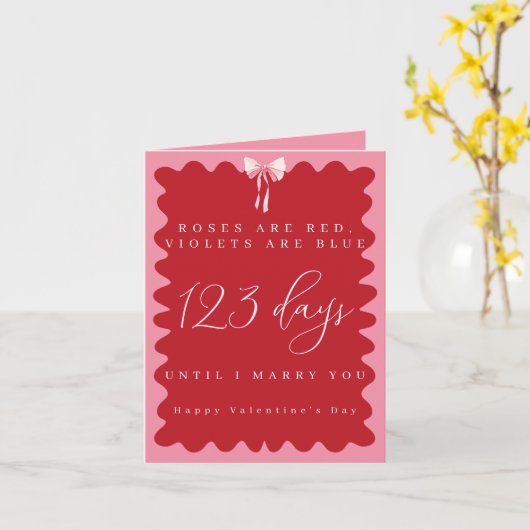 Valentijnsdag verloofde echtgenoot om vrouw te zij kaart (Gele Bloem)