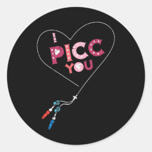 Valentijnsdag Verpleegster Picc Jou Vasculaire Toe Ronde Sticker