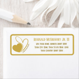 Valentijnsdag vervormde gekantelde harten adres etiket