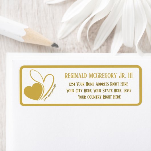 Valentijnsdag vervormde gekantelde harten adres etiket (Insitu)