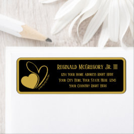 Valentijnsdag vervormde gekantelde harten adres etiket