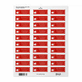 Valentijnsdag vervormde gekantelde harten adres etiket (Full Sheet)