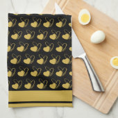 Valentijnsdag vervormde gekantelde harten theedoek (Quarter Fold)