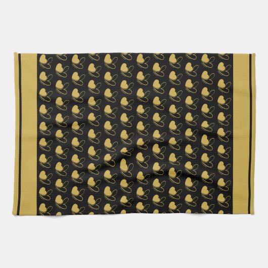 Valentijnsdag vervormde gekantelde harten theedoek (Horizontaal)