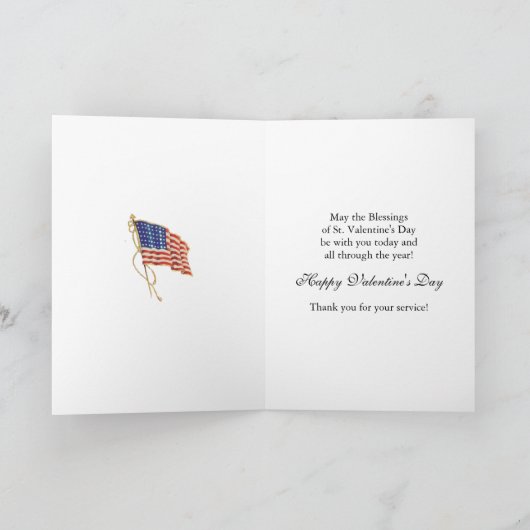 Valentijnsdag Veteranen Militaire Vintage Feestdagen Kaart (Binnen)