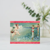  Valentijnsdag Victoriaans Angel Cherub Briefkaart (Staand voorkant)