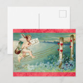  Valentijnsdag Victoriaans Angel Cherub Briefkaart (Voorkant / Achterkant)