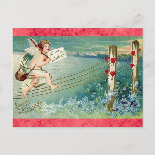  Valentijnsdag Victoriaans Angel Cherub Briefkaart (Voorkant)