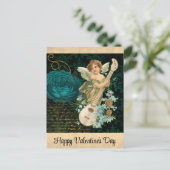 Valentijnsdag Victoriaans Angel Floral Briefkaart (Staand voorkant)