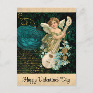  Valentijnsdag Victoriaans Angel Floral Briefkaart