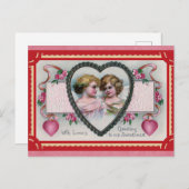 Valentijnsdag Victoriaans Angel Groeten Briefkaart (Voorkant / Achterkant)