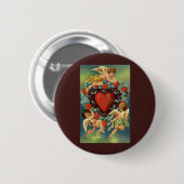  Valentijnsdag, Victoriaans Angels Hearts Ronde Button 5,7 Cm (Voorkant /achterkant)