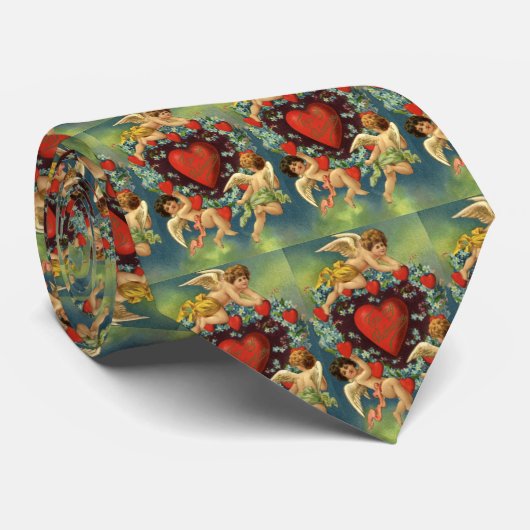 Valentijnsdag, Victoriaans Angels Hearts Stropdas (Opgerold)