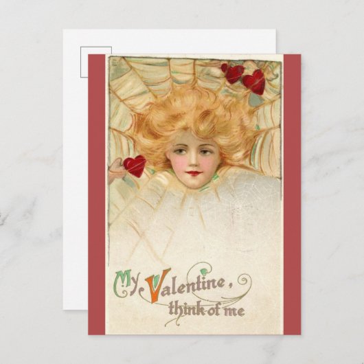 Valentijnsdag Victoriaans Briefkaart (Voorkant / Achterkant)