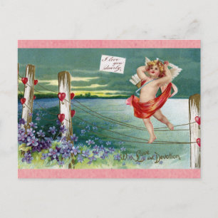  Valentijnsdag Victoriaans Cherub Briefkaart