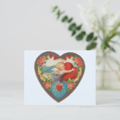  Valentijnsdag, Victoriaans Cherub harten Feestdagenkaart (Staand voorkant)