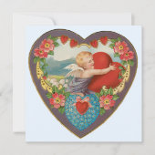  Valentijnsdag, Victoriaans Cherub harten Feestdagenkaart (Voorkant)