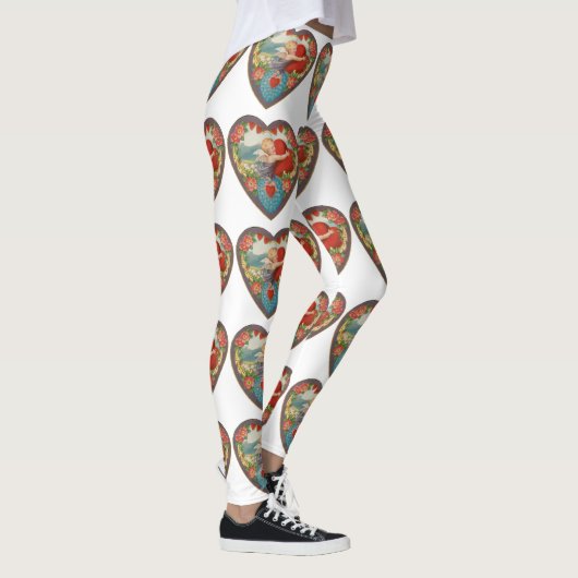  Valentijnsdag, Victoriaans Cherub harten Leggings (Rechts)