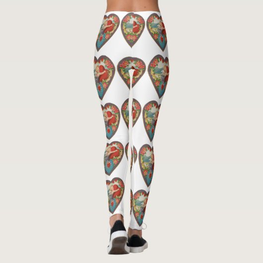  Valentijnsdag, Victoriaans Cherub harten Leggings (Achterkant)