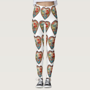  Valentijnsdag, Victoriaans Cherub harten Leggings