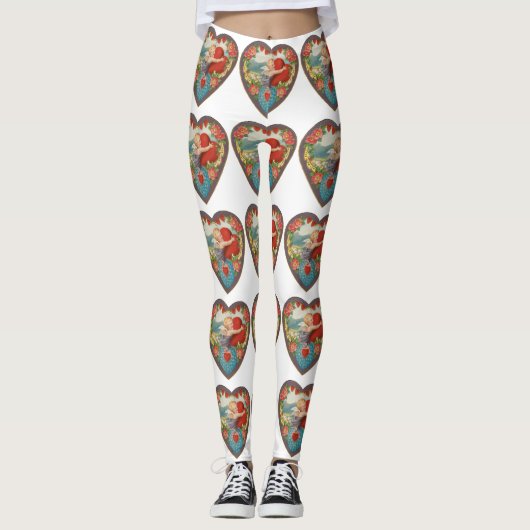  Valentijnsdag, Victoriaans Cherub harten Leggings (Voorkant)