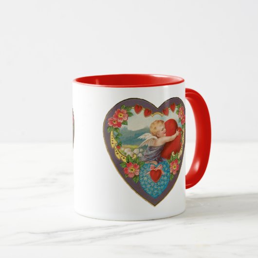  Valentijnsdag, Victoriaans Cherub harten Mok (Voorkant rechts)