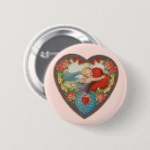 Valentijnsdag, Victoriaans Cherub harten Ronde Button 5,7 Cm (Voorkant /achterkant)