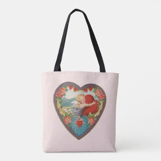  Valentijnsdag, Victoriaans Cherub harten Tote Bag (Achterkant)