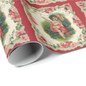  Valentijnsdag Victoriaans Cherub op telefoon Cadeaupapier (Rol Hoek)