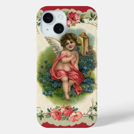 Valentijnsdag Victoriaans Cherub op telefoon Case-Mate iPhone Case (Achterkant)