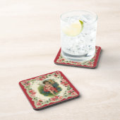 Valentijnsdag Victoriaans Cherub op telefoon Drankjes Onderzetter (Rechterzijde)