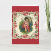  Valentijnsdag Victoriaans Cherub op telefoon Feestdagen Kaart (Voorkant)