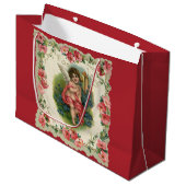  Valentijnsdag Victoriaans Cherub op telefoon Groot Cadeauzakje (Voorkant Gekanteld)