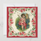  Valentijnsdag Victoriaans Cherub op telefoon Kaart (Voorkant)