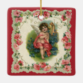  Valentijnsdag Victoriaans Cherub op telefoon Keramisch Ornament (Achterkant)