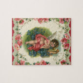  Valentijnsdag Victoriaans Cherub op telefoon Legpuzzel (Horizontaal)