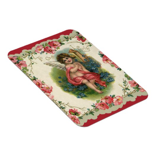 Valentijnsdag Victoriaans Cherub op telefoon Magneet (Rechterzijde)