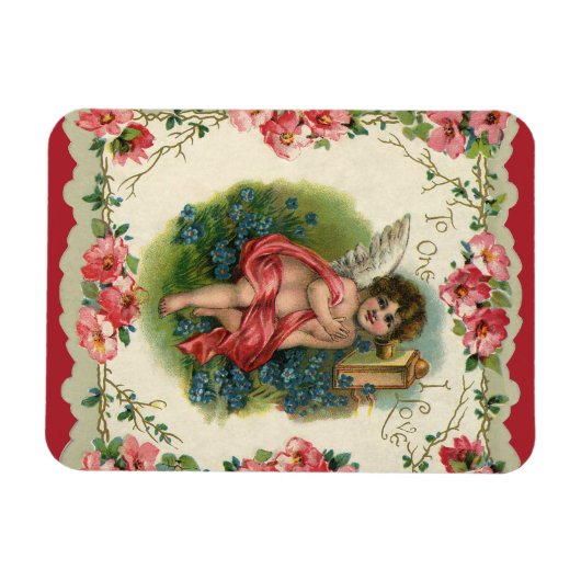  Valentijnsdag Victoriaans Cherub op telefoon Magneet (Horizontaal)