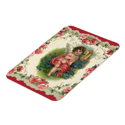  Valentijnsdag Victoriaans Cherub op telefoon Magneet (Linkerzijde)