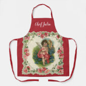 Valentijnsdag Victoriaans Cherub op telefoon Schort (Voorkant)