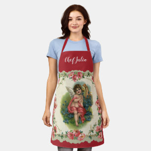 Valentijnsdag Victoriaans Cherub op telefoon Schort