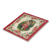  Valentijnsdag Victoriaans Cherub op telefoon Tegeltje (Zijkant)