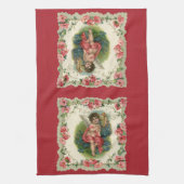  Valentijnsdag Victoriaans Cherub op telefoon Theedoek (Verticaal)