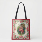  Valentijnsdag Victoriaans Cherub op telefoon Tote Bag (Voorkant)