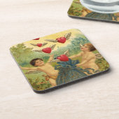  Valentijnsdag, Victoriaans Cherubs Harten Bier Onderzetter (Linkerzijde)